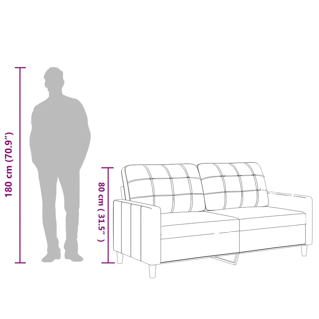 2-Sitzer-Sofa Cappuccino-Braun 140 cm Kunstleder