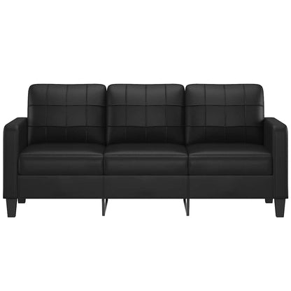 3-Sitzer-Sofa Schwarz 180 cm Kunstleder