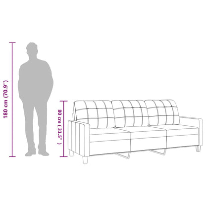 3-Sitzer-Sofa Grau 180 cm Kunstleder