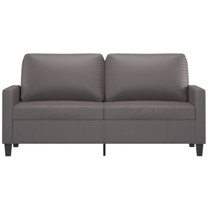2-Sitzer-Sofa Grau 140 cm Kunstleder
