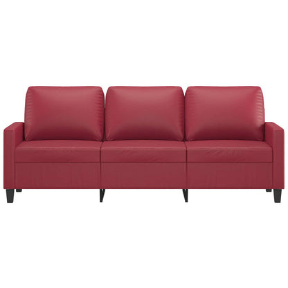 3-Sitzer-Sofa Weinrot 180 cm Kunstleder