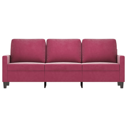 3-Sitzer-Sofa Weinrot 180 cm Samt