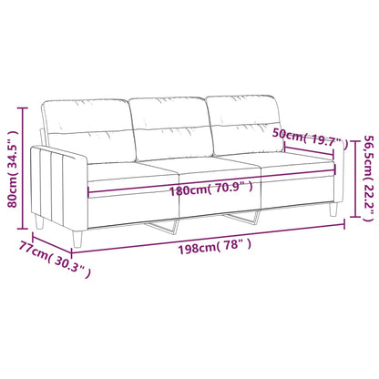 3-Sitzer-Sofa Weinrot 180 cm Stoff
