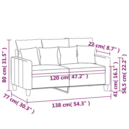 2-Sitzer-Sofa Hellgrau 120 cm Stoff