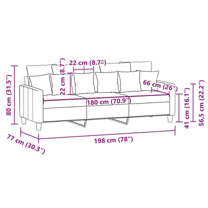 3-Sitzer-Sofa Braun 180 cm Stoff