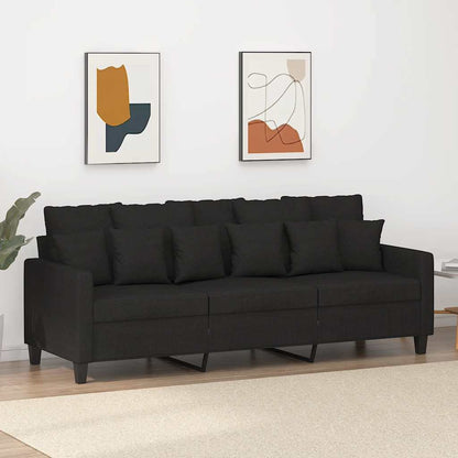3-Sitzer-Sofa Schwarz 180 cm Stoff