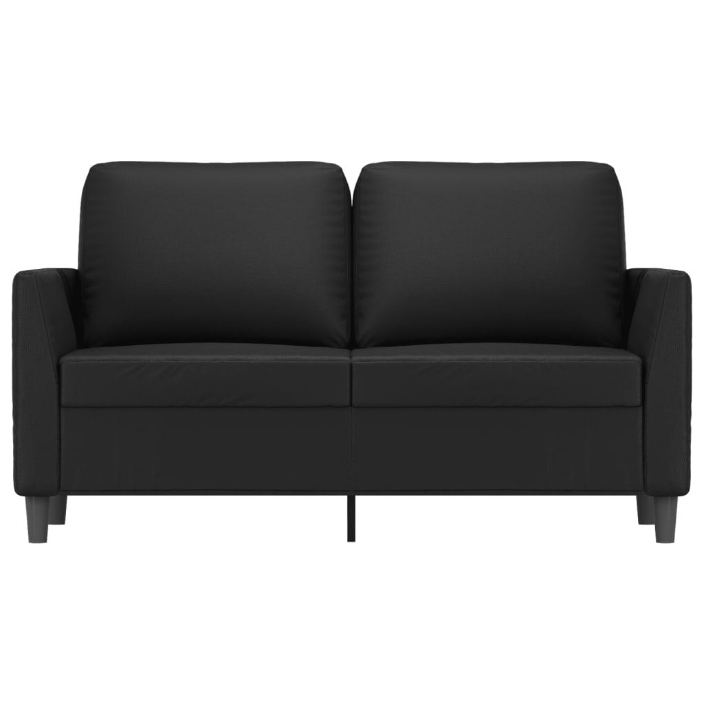 2-Sitzer-Sofa Schwarz 120 cm Kunstleder