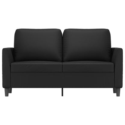 2-Sitzer-Sofa Schwarz 120 cm Kunstleder