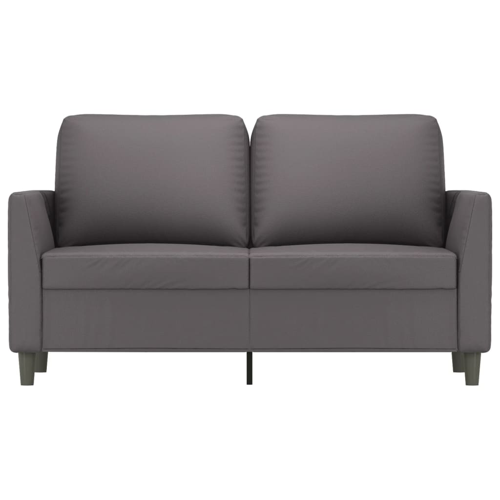 2-Sitzer-Sofa Grau 120 cm Kunstleder