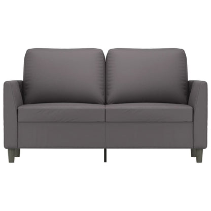 2-Sitzer-Sofa Grau 120 cm Kunstleder