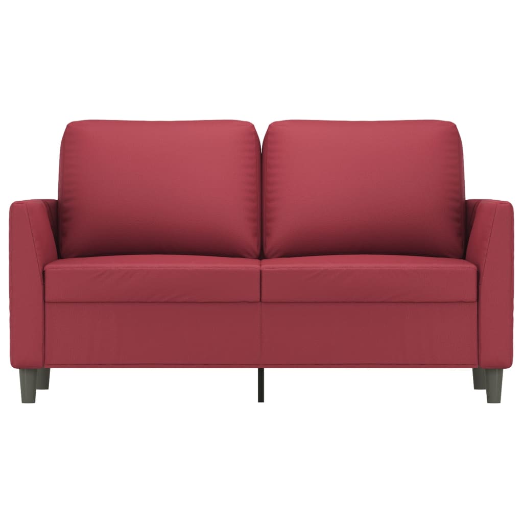 2-Sitzer-Sofa Weinrot 120 cm Kunstleder