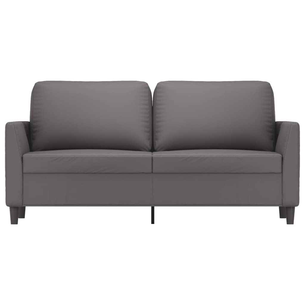 2-Sitzer-Sofa Grau 140 cm Kunstleder