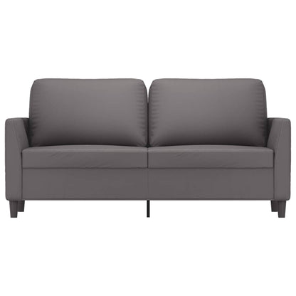 2-Sitzer-Sofa Grau 140 cm Kunstleder
