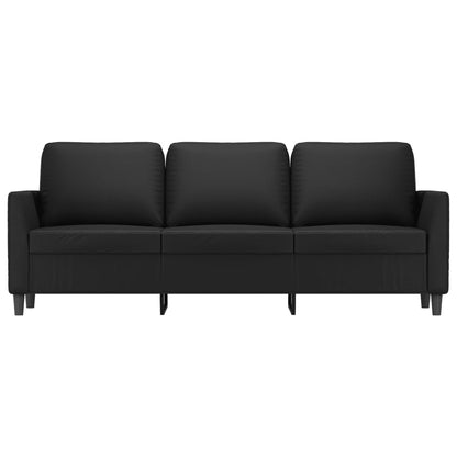 3-Sitzer-Sofa Schwarz 180 cm Kunstleder