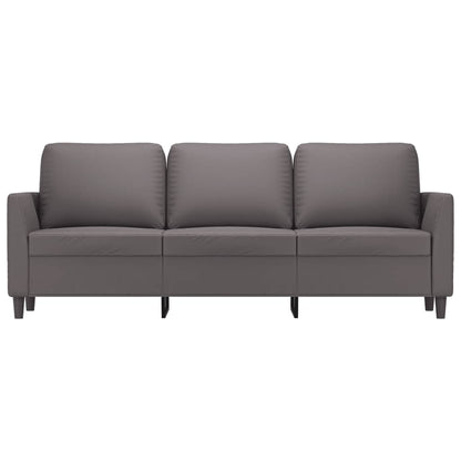 3-Sitzer-Sofa Grau 180 cm Kunstleder