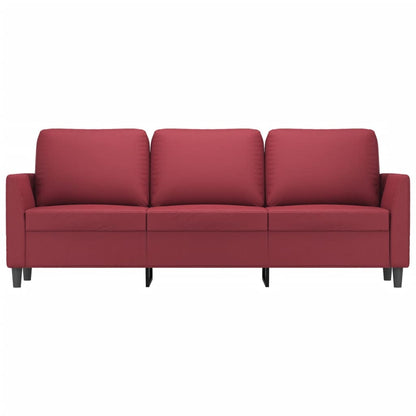 3-Sitzer-Sofa Weinrot 180 cm Kunstleder