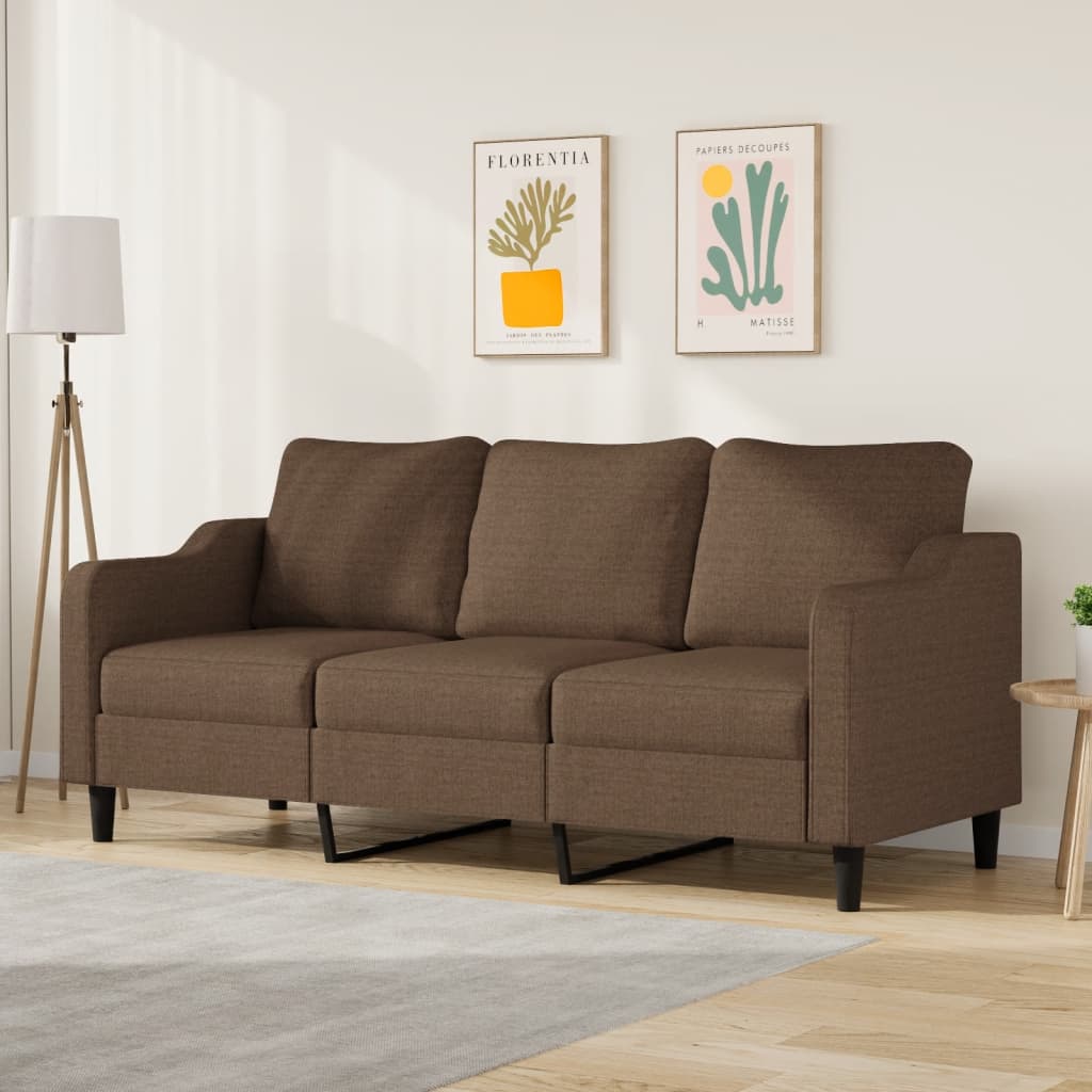 3-Sitzer-Sofa Braun 180 cm Stoff
