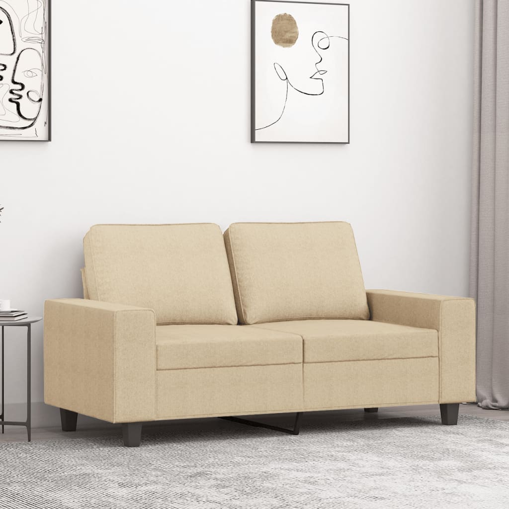 2-Sitzer-Sofa Creme 120 cm Stoff