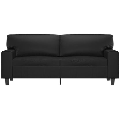 2-Sitzer-Sofa Schwarz 140 cm Kunstleder