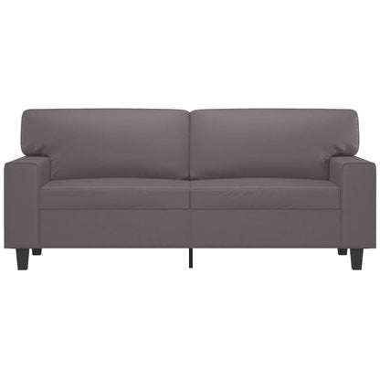 2-Sitzer-Sofa Grau 140 cm Kunstleder