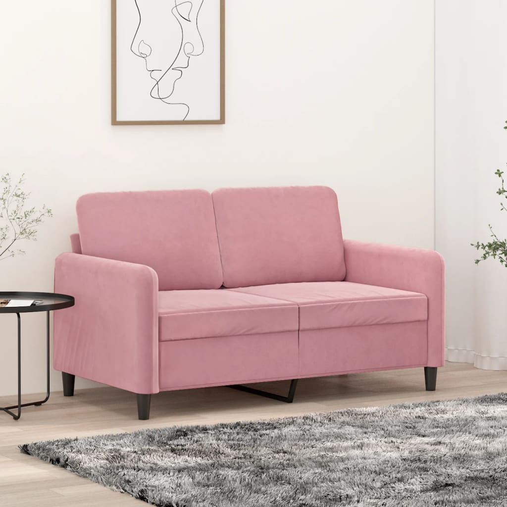 2-Sitzer-Sofa Rosa 120 cm Samt