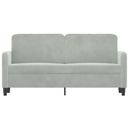 2-Sitzer-Sofa Hellgrau 140 cm Samt