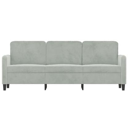 3-Sitzer-Sofa Hellgrau 180 cm Samt