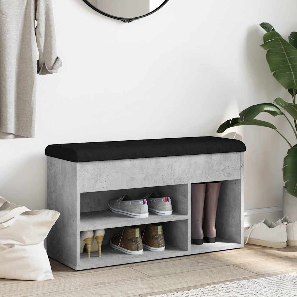 Schuhbank Betongrau 82x32x45,5 cm Holzwerkstoff