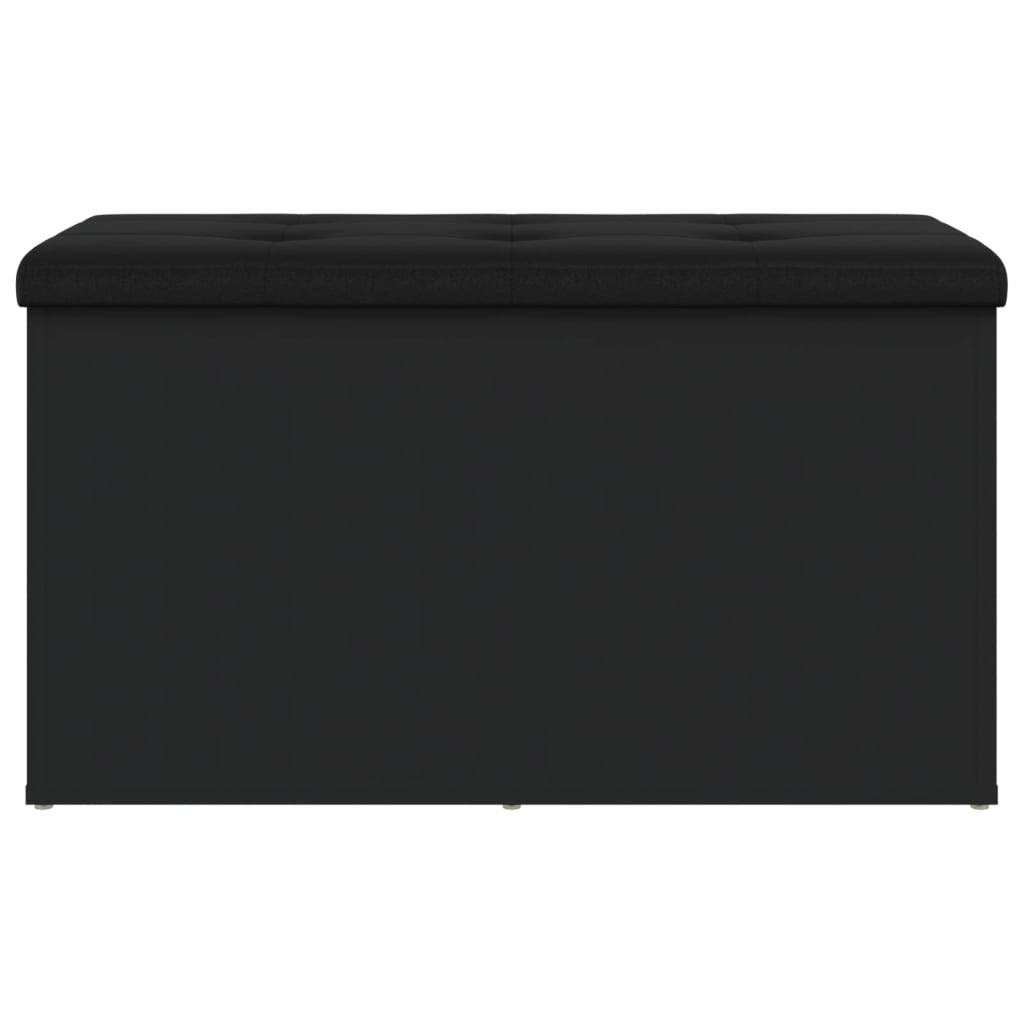 Sitzbank mit Stauraum Schwarz 82x42x45 cm Holzwerkstoff
