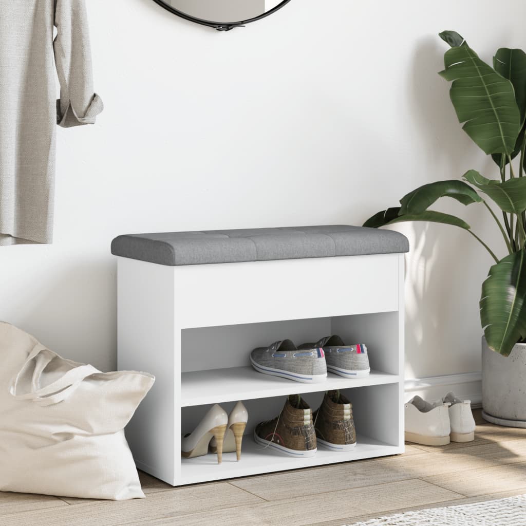Schuhbank Weiß 62 x 32 x 50 cm Holzwerkstoff