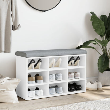 Schuhbank Weiß 82 x 32 x 50 cm Holzwerkstoff