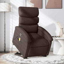 Massagesessel mit Aufstehhilfe Dunkelbraun Stoff