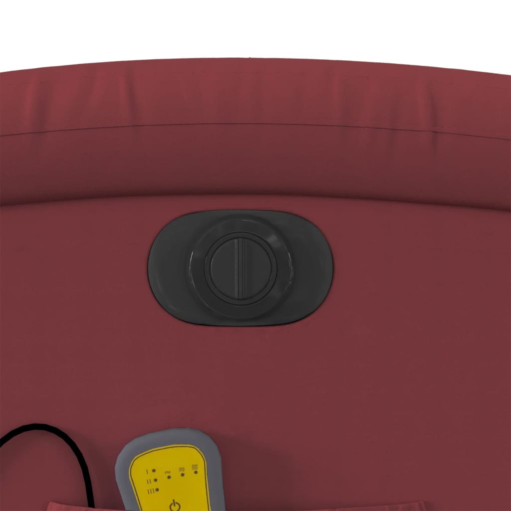 Massagesessel Elektrisch Weinrot Kunstleder