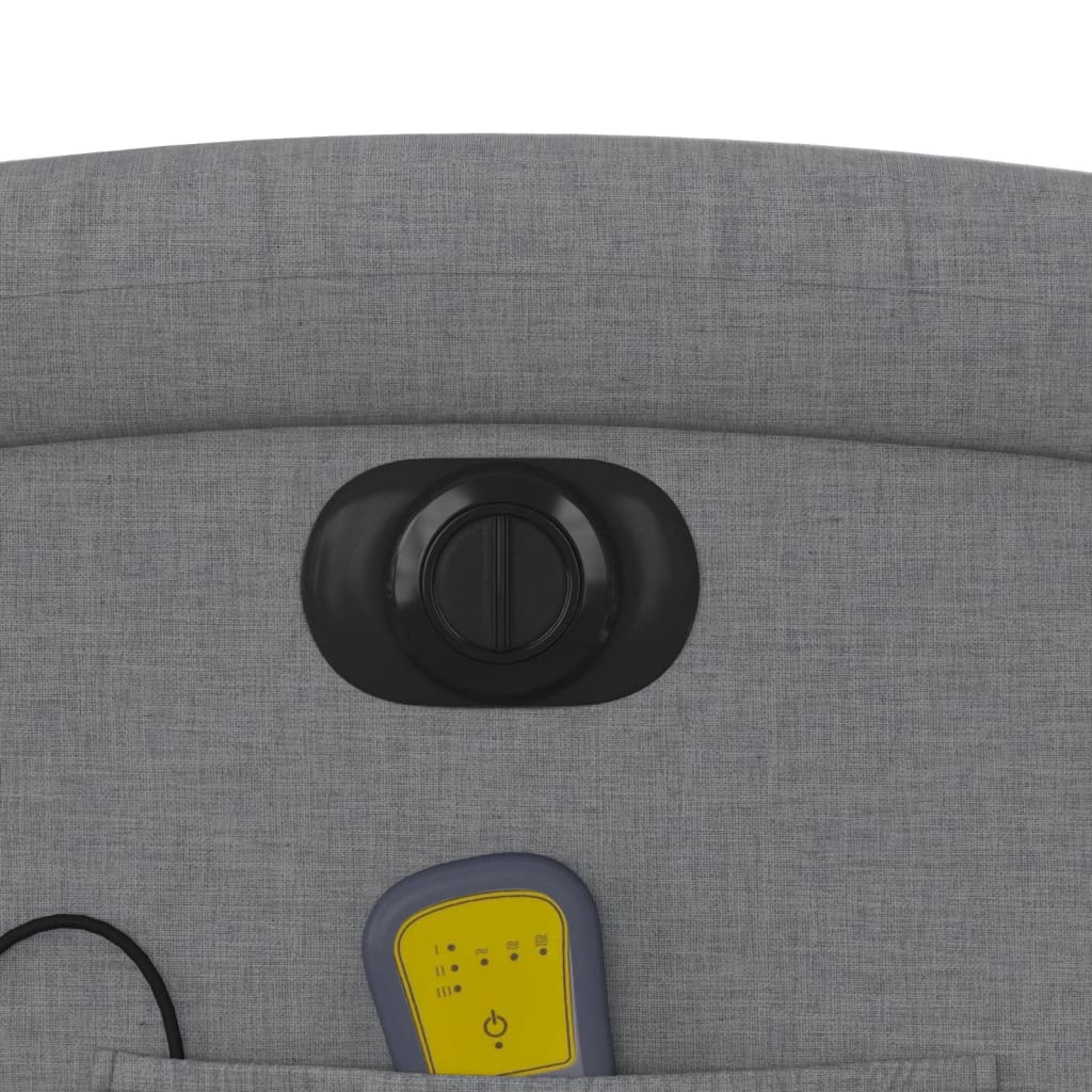 Massagesessel Elektrisch Hellgrau Stoff