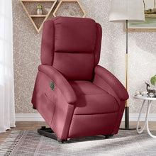Relaxsessel mit Aufstehhilfe Elektrisch Weinrot Stoff