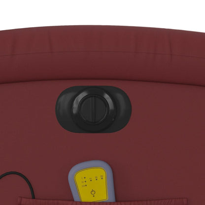 Massagesessel Elektrisch Weinrot Kunstleder
