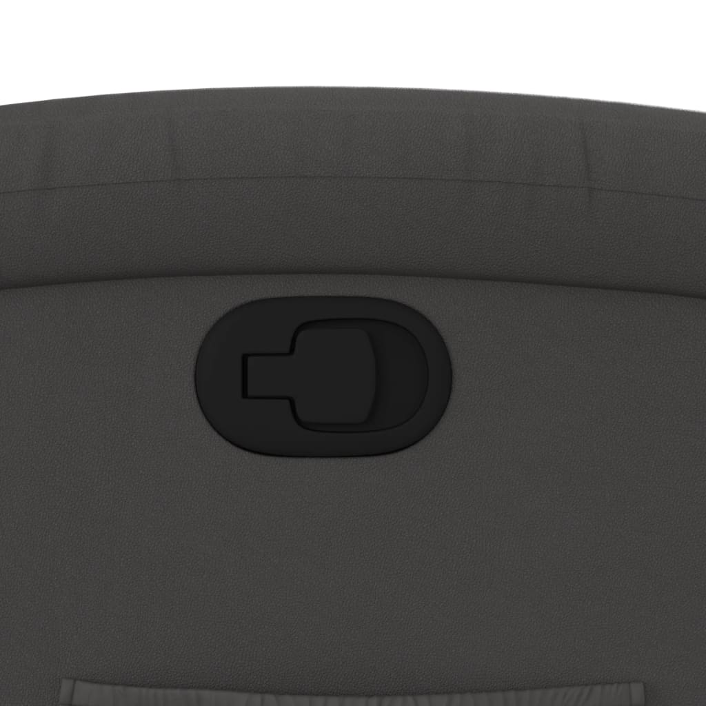 Relaxsessel mit Aufstehhilfe Grau Echtleder