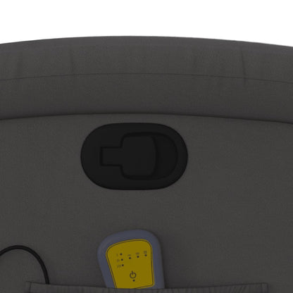 Massagesessel mit Aufstehhilfe Grau Echtleder