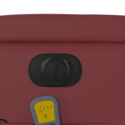 Massagesessel Elektrisch Weinrot Kunstleder