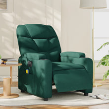 Massagesessel Elektrisch Dunkelgrün Stoff