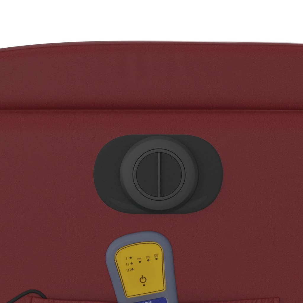 Massagesessel Elektrisch Weinrot Kunstleder