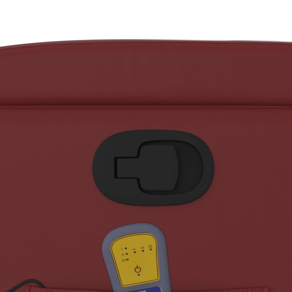 Massagesessel mit Aufstehhilfe Weinrot Kunstleder