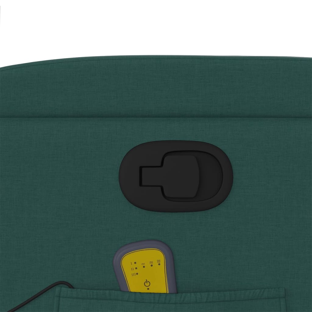 Massagesessel mit Aufstehhilfe Dunkelgrün Stoff