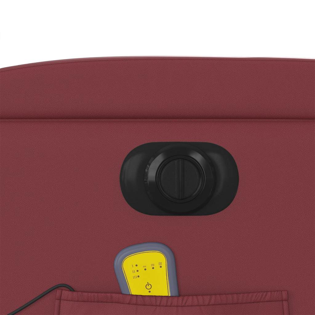 Massagesessel mit Aufstehhilfe Elektrisch Weinrot Kunstleder