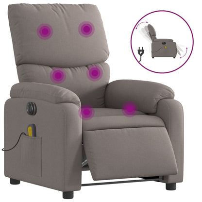 Massagesessel Elektrisch Taupe Stoff