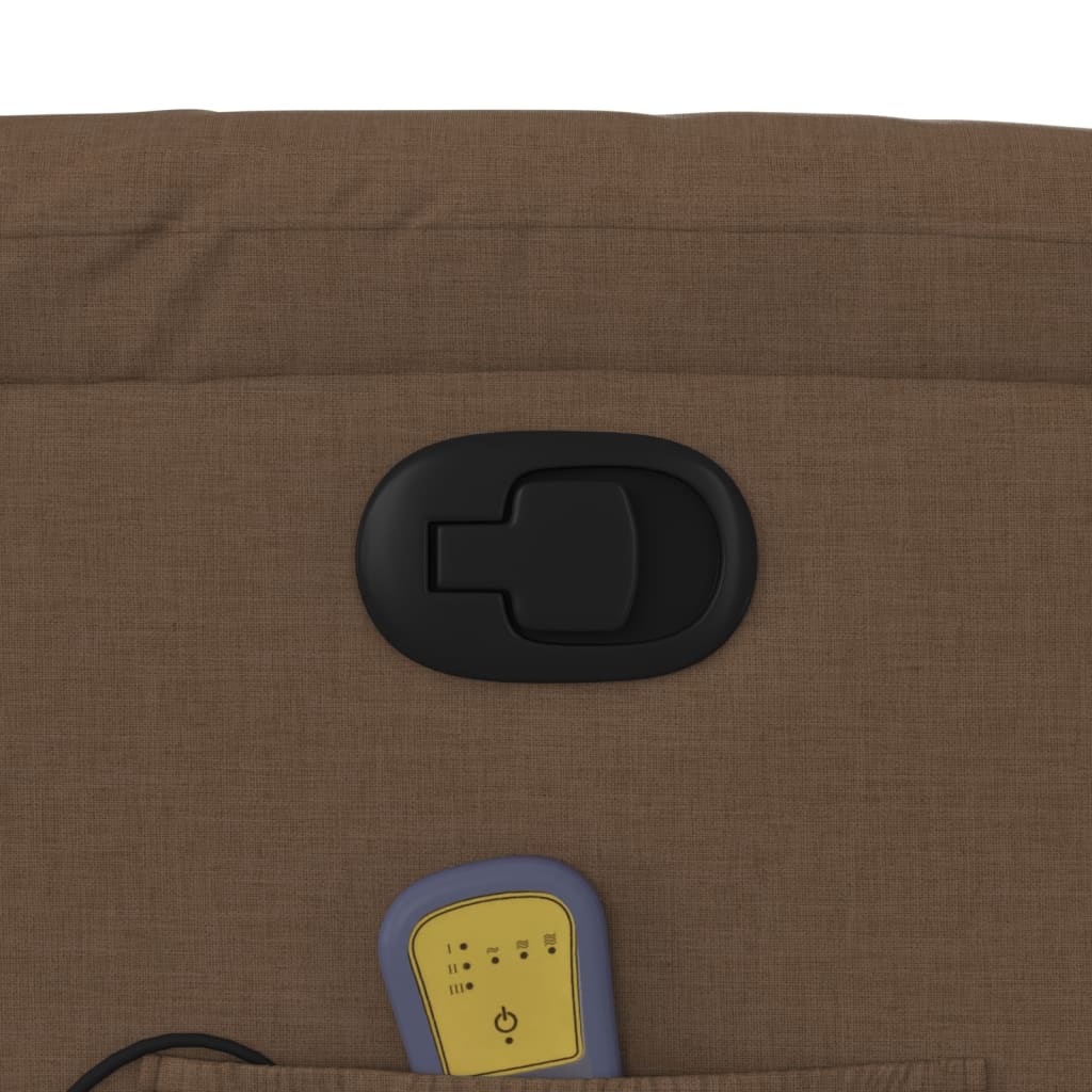 Massagesessel mit Aufstehhilfe Braun Stoff