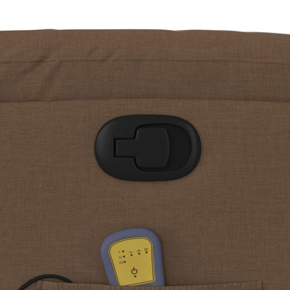 Massagesessel mit Aufstehhilfe Braun Stoff