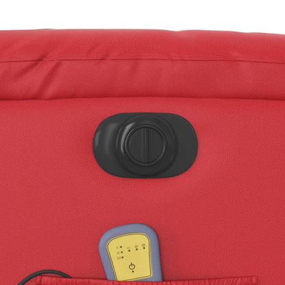 Massagesessel Elektrisch Rot Kunstleder