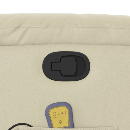 Massagesessel mit Aufstehhilfe Creme Kunstleder