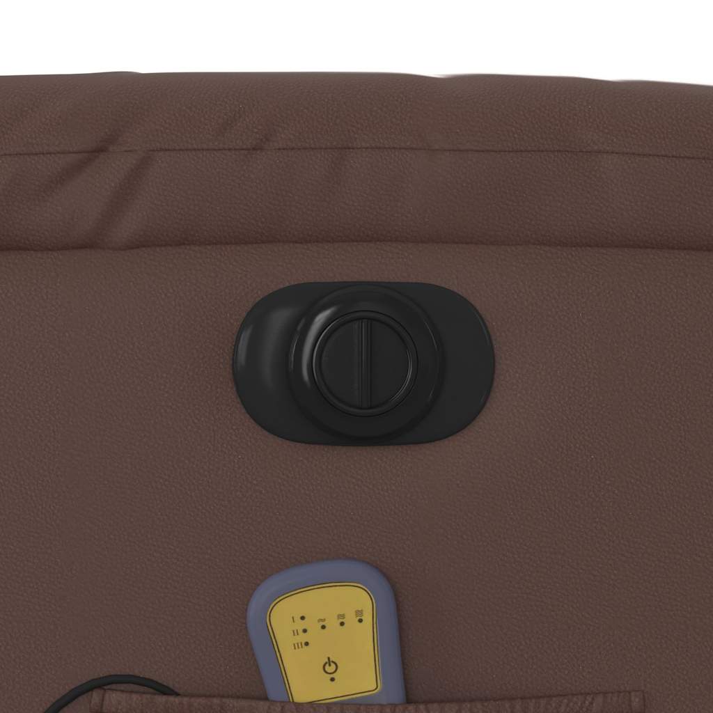 Massagesessel mit Aufstehhilfe Elektrisch Braun Kunstleder